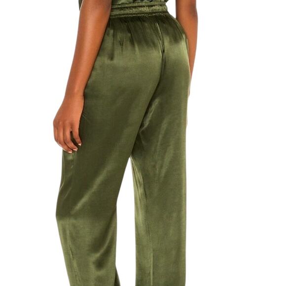 Nation LTD Women's Green Del Ray Satin Dressed Up Pocket Drawstring Pants - Picture 5 of 5